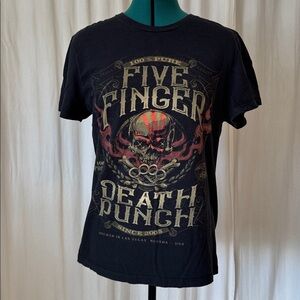 Women's Five Finger Death Punch Black Graphic T-Shirt size M